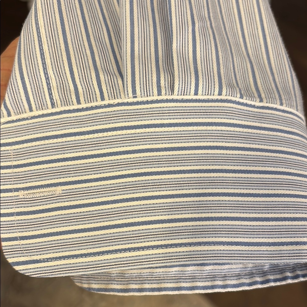 Joseph Abboud Blue and White Pinstripe Dress Shirt non iron - Picture 4 of 7